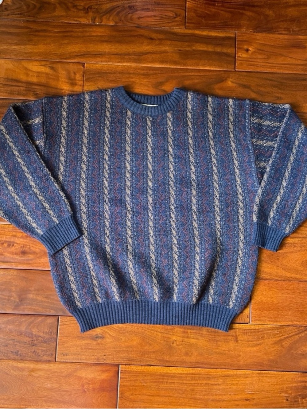 Vintage Patterned Striped Sweater